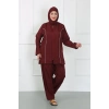 MİRAY- Büyük Beden Tesettür Büyük Mayo Bordo