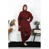 MİRAY- Büyük Beden Tesettür Mayo 7XL-8XL-9XL-10XL Bordo