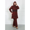 MİRAY- Büyük Beden Tesettür Mayo Bordo