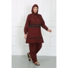 MİRAY- Büyük Beden Tesettür Mayo Bordo