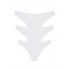 MİRAY- Dantelli 3lü Tanga Külot Ekru