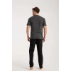 MİRAY- Erkek Antrasit Düğmeli Yaka Kısa Kol Pijama Takımı