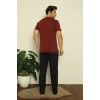 MİRAY- Erkek Bordo 3lü Pijama Takım Bordo