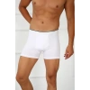 MİRAY- Erkek Büyük Beden Pamuklu Likralı Boxer Beyaz