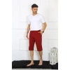 MİRAY- Erkek Cepli Pamuk Lakost Kapri Bordo