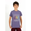 MİRAY- Erkek Çocuk Kısa Kol Penye Pijama Takım Mor