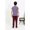 MİRAY- Erkek Çocuk Kısa Kol Penye Pijama Takım Mor
