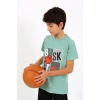 MİRAY- Erkek Çocuk Kısa Kol Penye Pijama Takım SuYeşili