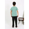 MİRAY- Erkek Çocuk Kısa Kol Penye Pijama Takım SuYeşili