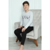 MİRAY- Erkek Çocuk Penye Pijama Takım Gri