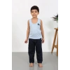 MİRAY- Erkek Çocuk Sıfır Kol Penye Pijama Takım Mavi