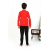 MİRAY- Erkek Çocuk Uzun Kol Penye Pijama Takım Kırmızı