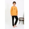 MİRAY- Erkek Çocuk Uzun Kol Penye Pijama Takım Sarı