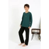 MİRAY- Erkek Çocuk Uzun Kol Penye Pijama Takım ZümrütYeşili