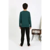 MİRAY- Erkek Çocuk Uzun Kol Penye Pijama Takım ZümrütYeşili