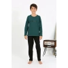 MİRAY- Erkek Çocuk Uzun Kol Penye Pijama Takım ZümrütYeşili