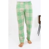 MİRAY- Erkek Ekoseli Desen Penye Tek Alt Pijama Yeşil