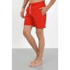 MİRAY- Erkek Fermuarlı Cepli Deniz Şortu Kırmızı