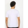 MİRAY- Erkek Likralı V Yaka Beyaz T-Shirt