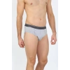 MİRAY- Erkek Pamuk 3lü Siyah Beyaz Gri Likralı Slip