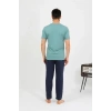 MİRAY- Erkek Pamuk Kısa Kol Pijama Takım SuYeşili