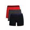 MİRAY- Erkek Penye 3lü Boxer Kırmızı-Füme-Lacivert