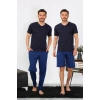 MİRAY- Erkek Penye 3lü Lacivert V Yaka Pijama Takımı