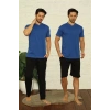 MİRAY- Erkek Saks V Yaka 3lü Pijama Takım