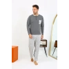 MİRAY- Erkek Uzun Kol Penye Antrasit Pijama Takımı