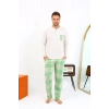MİRAY- Erkek Uzun Kol Penye Krem Pijama Takımı