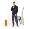 MİRAY- Erkek Uzun Kol Penye Lacivert Pijama Takımı