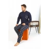 MİRAY- Erkek Uzun Kol Penye Lacivert Pijama Takımı