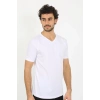 MİRAY- Erkek V Yaka Beyaz Penye Atlet