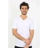 MİRAY- Erkek V Yaka Beyaz Penye Atlet