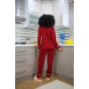 MİRAY- Kadın %100 Pamuk Penye Önden Düğmeli Uzun Kol Pijama Takım Bordo