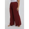 MİRAY- Kadın Büyük Beden Bordo Rahat Kesim Baggy Tek Alt