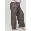 MİRAY- Kadın Büyük Beden Bürümcük Pantolon  Kahve