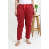 MİRAY- Kadın Büyük Beden Mercan Pamuklu Rahat Kalıp Ev Giyim Pijama Altı
