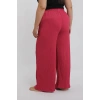 MİRAY- Kadın Büyük Beden Mercan Rengi Rahat Kesim Baggy Tek Alt