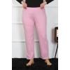MİRAY- Kadın Büyük Beden Pembe Tek Alt Pijama