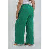 MİRAY- Kadın Büyük Beden Yeşil Rahat Kesim Baggy Tek Alt