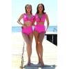 MİRAY- Kadın Fırfırlı Yüksek Bel Fuşya Bikini