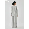 MİRAY- Kadın Gri Manifest Oversize 2 İplik Eşofman Ev Giyim Takımı