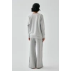 MİRAY- Kadın Gri Yay Burcu Oversize 2 İplik Eşofman Ev Giyim Takımı