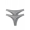 MİRAY- Kadın Gri Zebra Desenli 2li Tanga Slip