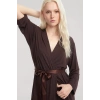 MİRAY- Kadın Kahve Yumuşak Dokulu Dökümlü Kısa Kimono Şık ve Rahat Ev Giyim