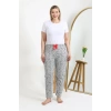 MİRAY- Kadın Pamuklu Büyük Beden Alt Pijama Gri