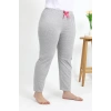 MİRAY- Kadın Pamuklu Büyük Beden Alt Pijama Gri