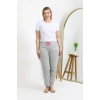 MİRAY- Kadın Pamuklu Büyük Beden Alt Pijama Gri