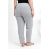MİRAY- Kadın Pamuklu Büyük Beden Alt Pijama Gri